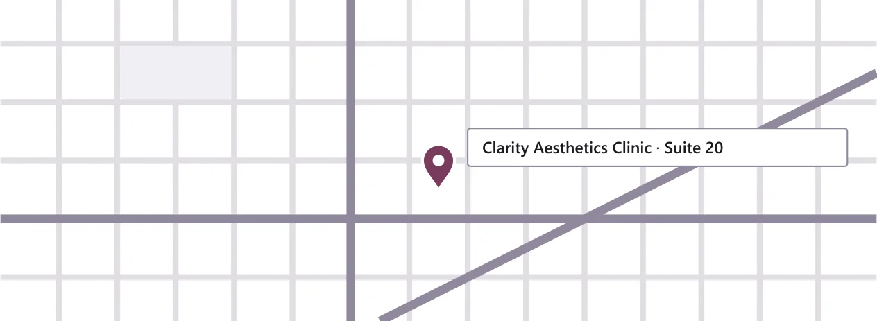 Map showing Clarity Aesthetics Clinic, Suite 20